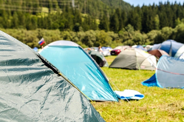 tents near the trees