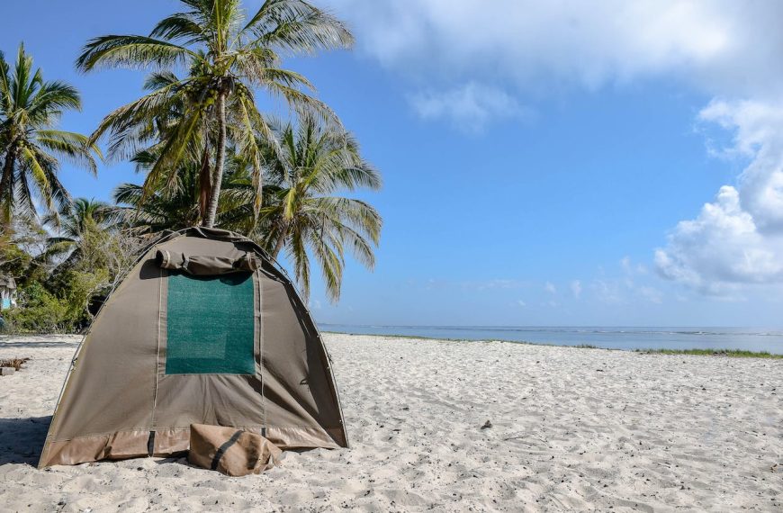 Gray Tent on the Beach